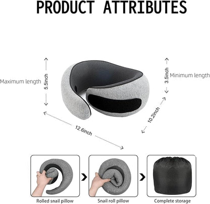 Travel Neck Pillow for Airplanes,Memory Foam Ergonomic Pillow Vacation Essentials with Eye Mask & Ear Plugs,Stowable Pillows for Sleeping, Car, Home,Office