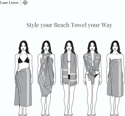 LANE LINEN Oversized Beach Towels 4 Pack - Extra Large, Absorbent & Quick Dry, No Sand, Pool Towels for Adults, 39"x71" - Multi