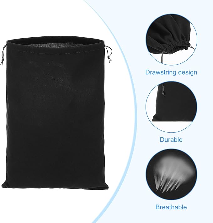 PATIKIL Shoe Dust Bag, 16 Pack Duster Flannel Shoes Pouch with Drawstring Washable Breathable Travel Shoe Bags for Home Luggage Storage, 12x17" Black