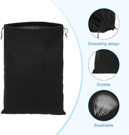 PATIKIL Shoe Dust Bag, 16 Pack Duster Flannel Shoes Pouch with Drawstring Washable Breathable Travel Shoe Bags for Home Luggage Storage, 12x17" Black