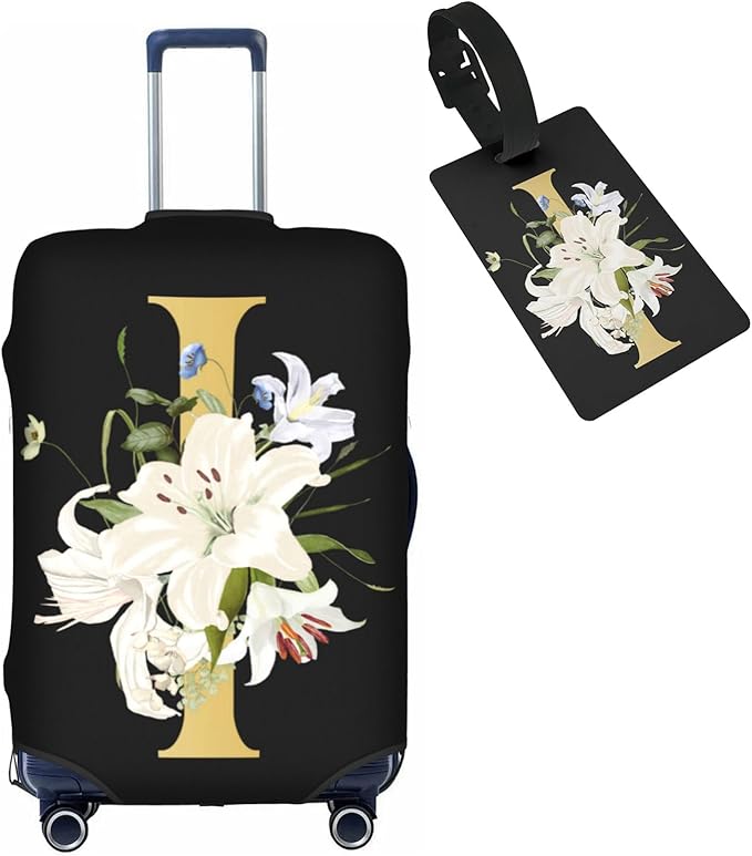 Decorative I Suitcase Protectors Elastic Washable Luggage Covers With Concealed Zippers For 18-32 Inch Luggage (Size M: Fits 22-24 Inch)