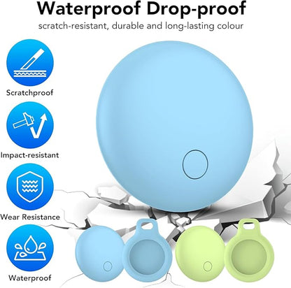 Air Tracker Tags 4-Pack, Item Finders Work for Apple Find My APP(iOS Only) Tracker Tags for Keys, Luggage, Backpack etc,Replaceable Battery Last 1 Year, Loud Beep, IP68 Waterproof with Holder