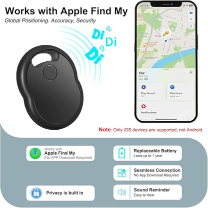 Find My - Keys Finder Locator with Sound, 4 Pack Air Tracker Smart Tag Through [Apple MFi Certified] (iOS Only), Bluetooth Tracker for Apple Find My, for Key, Bags, Luggage, Pet, Wallet