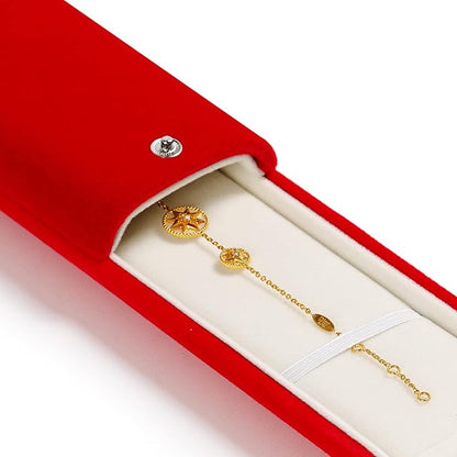 Oirlv Red Jewelry Gift Box Necklace/Long Chain Storage Boxes
