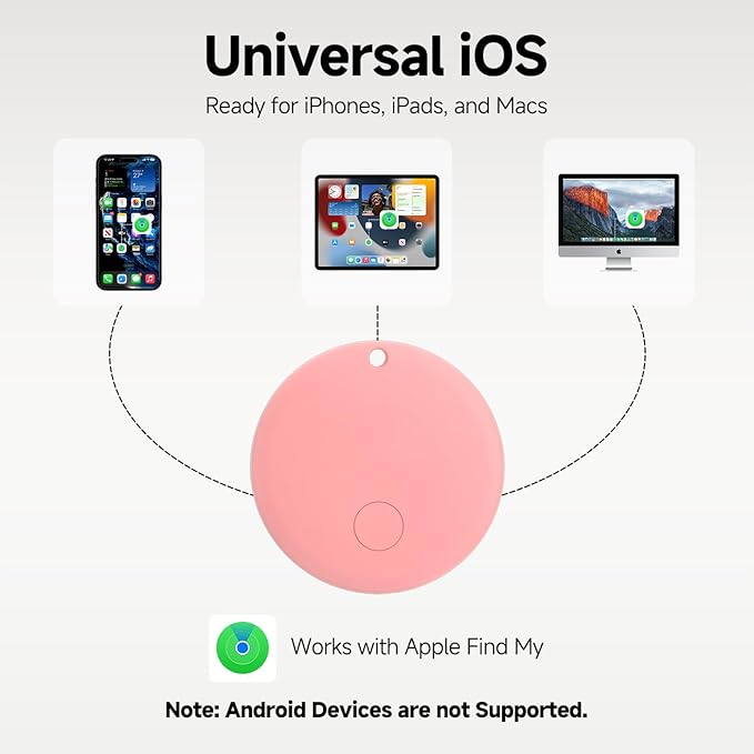 JTD Air Tracker Tags 5 Pack for Find My, 2025 Upgraded with IP68 Waterproof Item Finder with Left-Behind Alert, 5 Colors for Keys, Luggage, Backpack, Wallet. iOS Only.