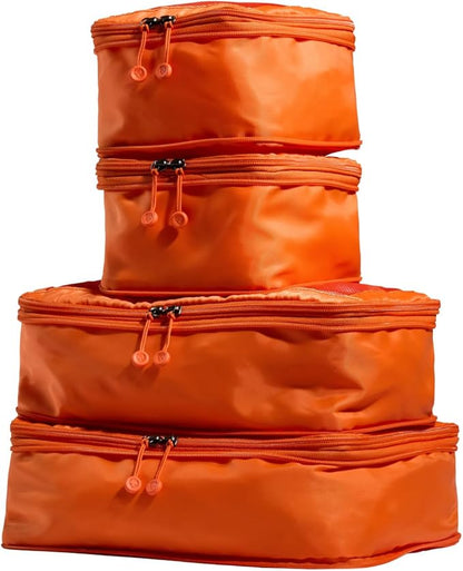 ANTLER - Compression Packing Cubes for Travel, Luggage Organiser for Suitcases or Bags, Travel Accessories, Set of 4, Coral