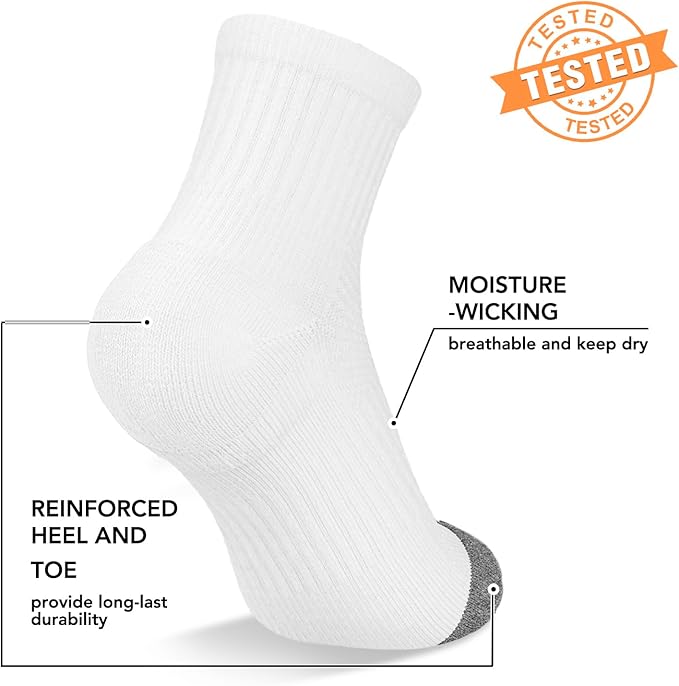 5 Pairs Copper Compression Socks for Women & Men - Ankle Plantar Fasciitis Arch Support Running Socks for Athletic