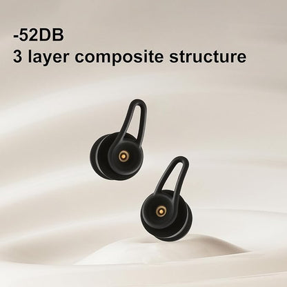 52dB Ear Sleep Plugs NEW MODEL Comfortable for side sleepers. Soft, Skin-friendly, Washable, and Durable. 1 storage case,4 pairs (S1/M2/L1) Ideal For Sleep Travel Study Shift Work