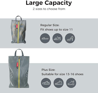 pack all Shoe Bag for Travel, Water-Resistant Shoe Pouch for Gym, Odor-Resistant Soccer Cleats Bag for Sport (Dual Pocket Version)