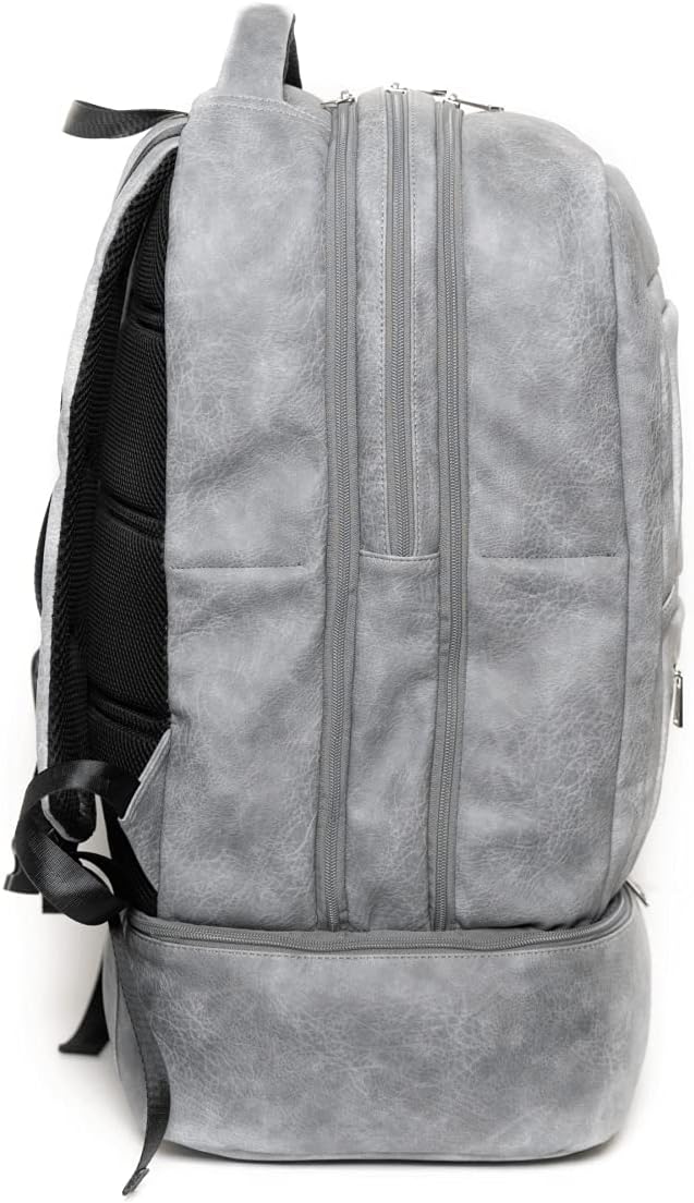 Sole Premise Leather Sneaker Bag for Travel Shoe Carry-On Luggage Travel Multi-functional Sneaker Backpack for Men & Women (Grey)