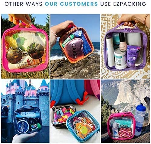 EzPacking Clear TSA Approved 3-1-1 Travel Toiletry Bag for Carry On/Quart Size Transparent Liquids Pouch for Airport Security/Reusable See Through Vinyl & PVC Plastic Organizer Men Women (Royal Blue)