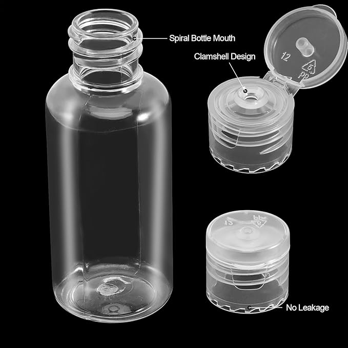 Travel Bottles for Toiletries, 40 Pack 4oz Empty Plastic Bottles, Refillable Leak Proof Squeeze Containers for Shampoo, Lotion, Cosmetic Liquids, Travel Accessories