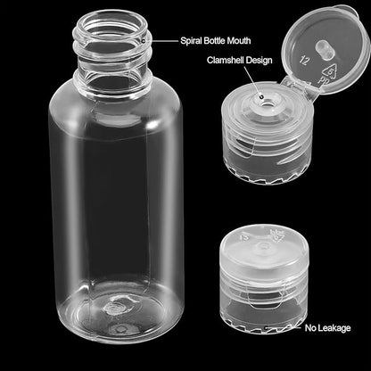 Travel Bottles for Toiletries, 40 Pack 4oz Empty Plastic Bottles, Refillable Leak Proof Squeeze Containers for Shampoo, Lotion, Cosmetic Liquids, Travel Accessories