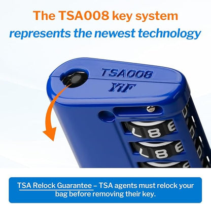 Forge TSA Approved Luggage Locks 4 Digit Combination TSA Travel Locks with TSA008, Open Alert Indicator, Zinc Alloy Body for Luggage, Suitcase, Backpack, and More. Blue 2 Locks.