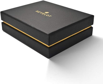 Revelot BiFold Cardholder Wallet/Genuine Leather with RFID Blocking / W1 (Black Nappa)