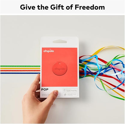 Chipolo POP Tracker Tag - Colorful, Compatible, Loud Bluetooth Tracker with Call Your Phone & Out of Range Alert, Works with Apple Find My or Google's Find My Device - Red