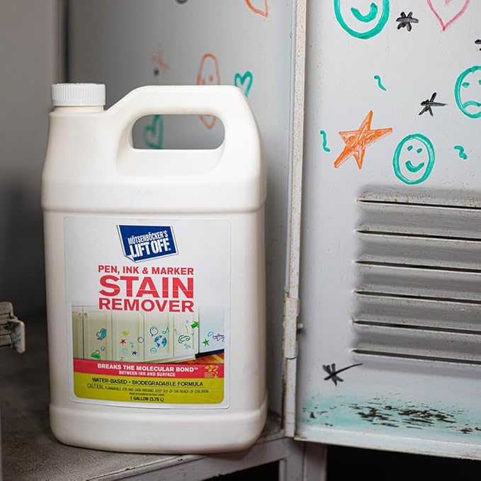Motsenbocker's Lift Off 41001 Pen, Ink & Marker Stain Remover – Removes Nail Polish, Makeup, and Dyes From Walls, Countertops, Tile, and More, Pre-Wash Laundry Treatment – 1 Gallon