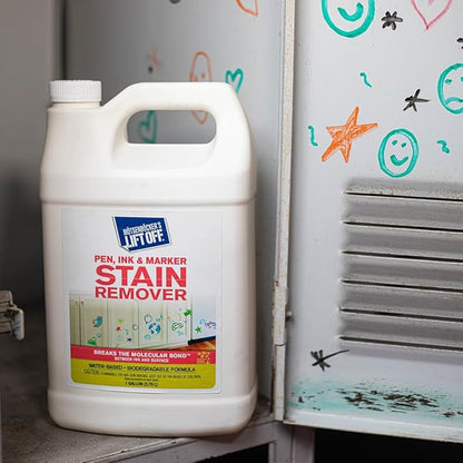 Motsenbocker's Lift Off 41001 Pen, Ink & Marker Stain Remover – Removes Nail Polish, Makeup, and Dyes From Walls, Countertops, Tile, and More, Pre-Wash Laundry Treatment – 1 Gallon