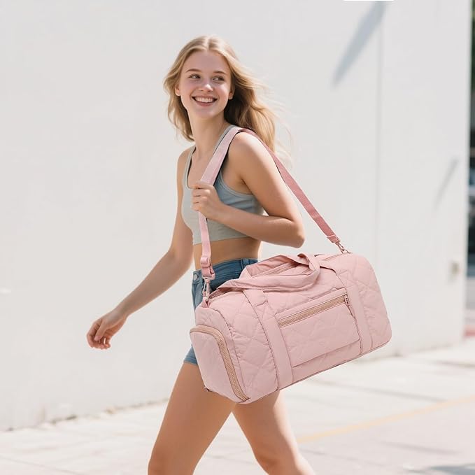 BLUBOON Duffle Bag Girls Kids Cute Gym Bag with Shoes Compartment & Wet Separation Waterproof Sports Overnight Travel Bag