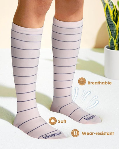 Cute Compression Socks for Women - 3 Pairs 20-30 mmHg Graduated Support Lightweight for Daily Wear Travel Nurse