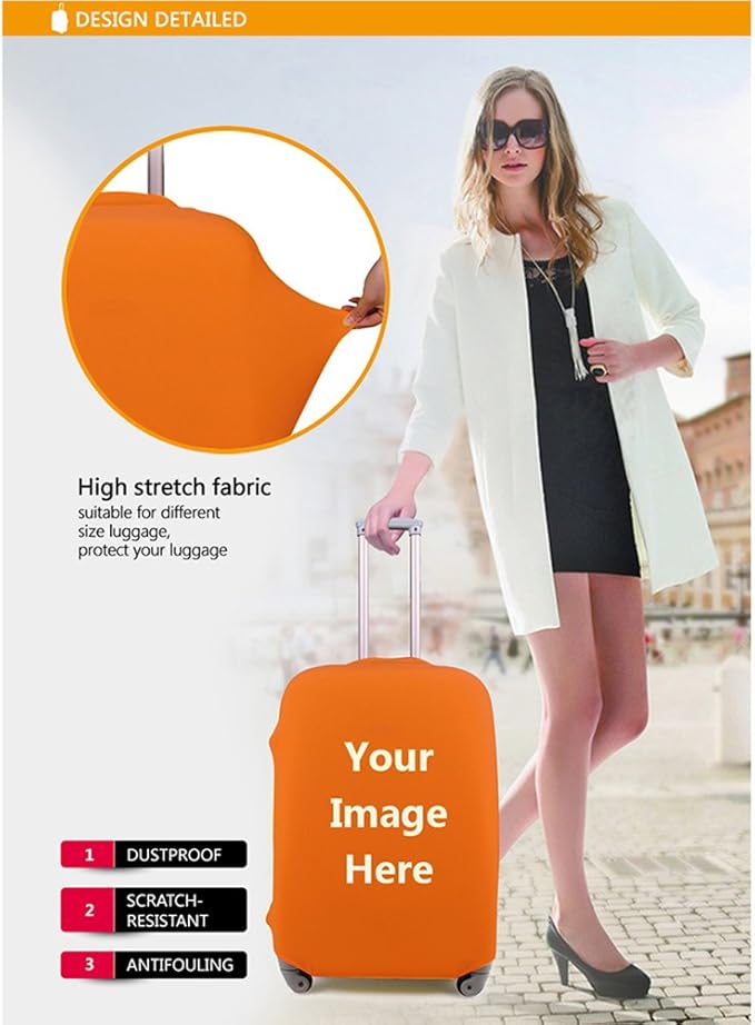 Travel Luggage Covers, Suitcase Protective Cover Fits 18"-30" (M(Fits 22”-26” Luggage))