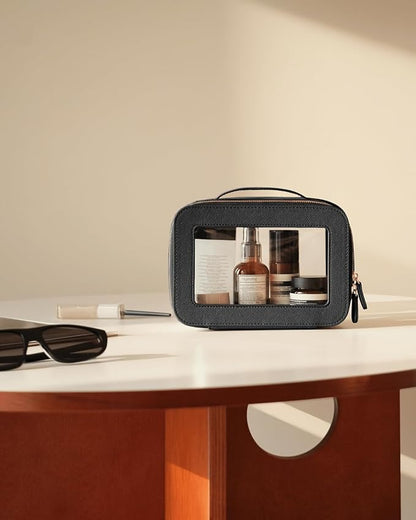 Clear Cosmetic Bag Set for Women Makeup Bag with Handle, 3 Pcs Travel Toiletry Bag Transparent Cosmetic Case Portable Make Up Organizer Bag for Essentials