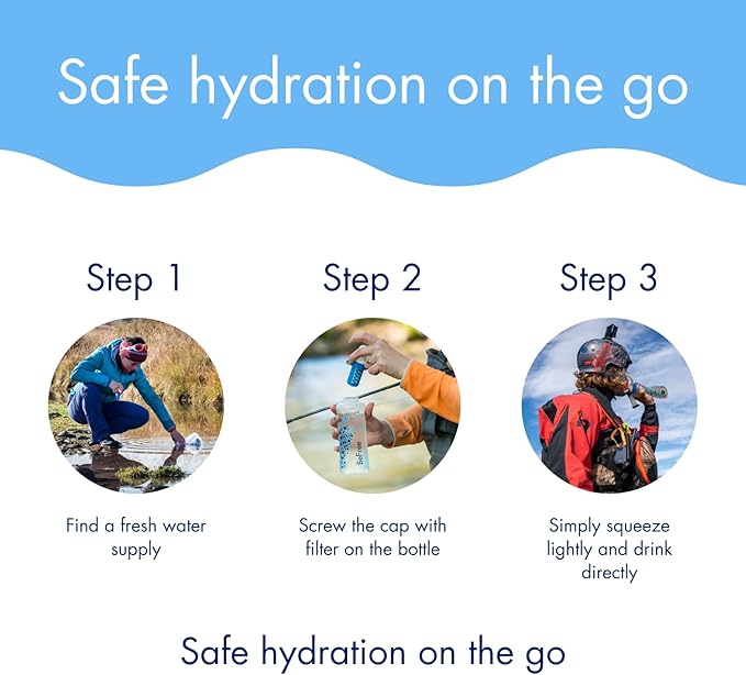 Katadyn BeFree 1.0L Ultralight Collapsible Water Filter Bottle for Hiking, Camping, Backpacking