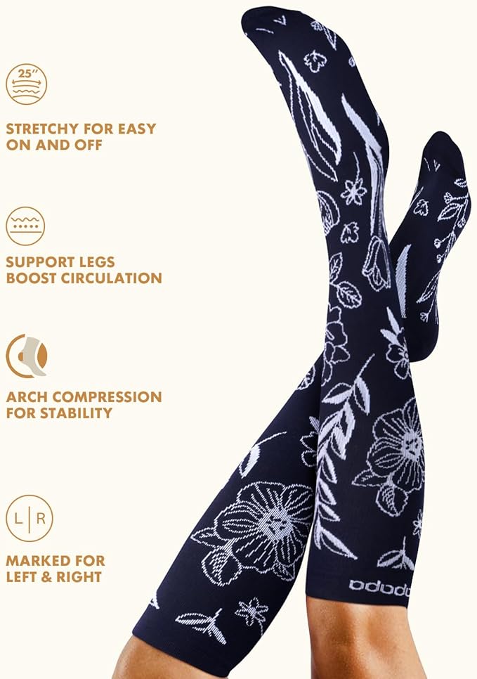 Cute Compression Socks for Women - 3 Pairs 20-30 mmHg Graduated Support Lightweight for Daily Wear Travel Nurse