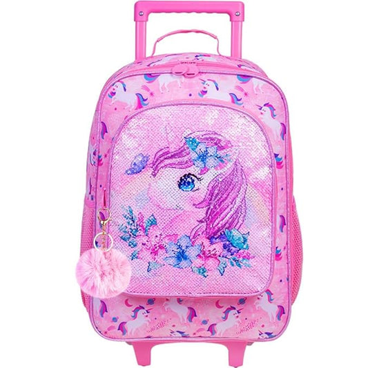UFNDC Kids Luggage for Girls, Unicorn Suitcase Rolling with Wheels，Travel Carry on for Children Toddler elementary