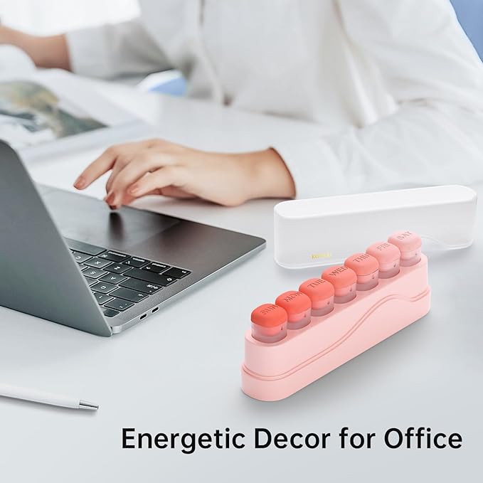 Weekly Pill Organizer 1 Time a Day, KOVIUU Removable Pill Box 7 Day, Portable Travel Pill Case, Once Daily Medication Container Holder, Week Pillbox Dispenser for Vitamin Medicine Supplement, Pink