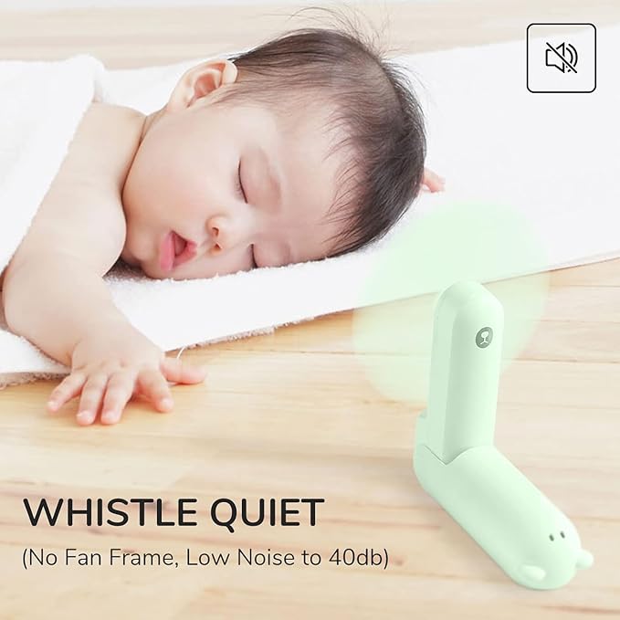 JISULIFE Handheld Fan with 4500 mAh Powerbank Max 37 Hours Runtime, Pocket Portable Battery Operated or USB Powered Folding Personal Fan, 3 Speeds, Gifts for Women Men Kids Gift for Festival-Green