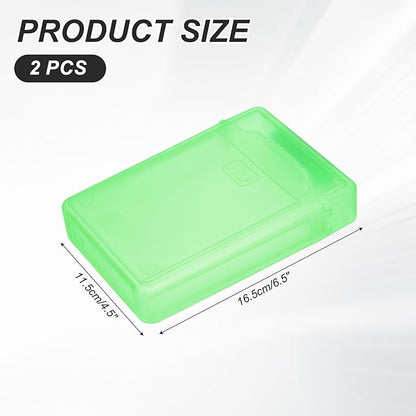 PATIKIL 6.5" x 4.5" Hard Drive Disk Case, 2Pcs Plastic Hard Disk Storage Box Portable Anti-Static Case for 3.5" External SSD HDD, Green