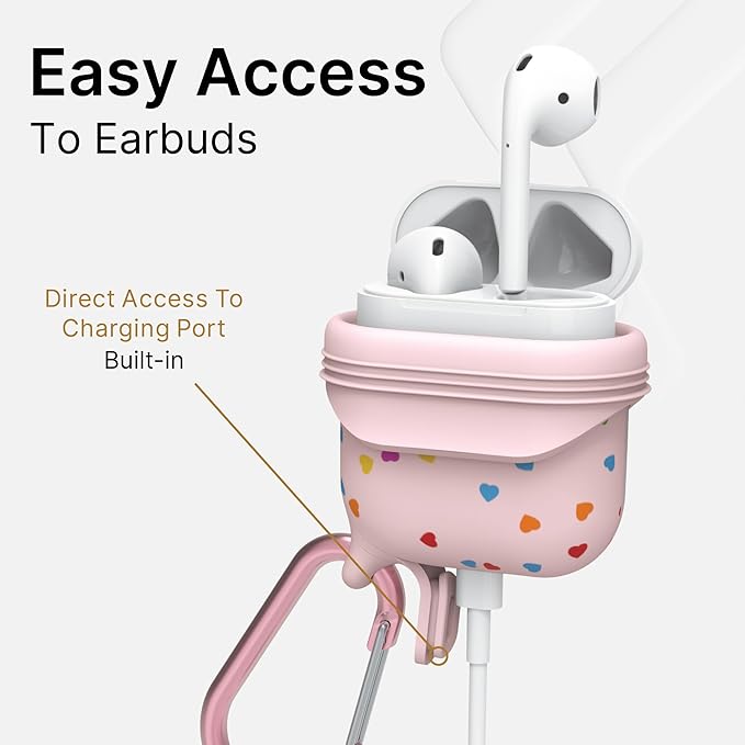 Catalyst Waterproof Case for AirPods 2nd Generation and AirPods 1st Generation - Wireless and USB-C Charging High Drop Protection AirPod Gen 2 and Gen 1 Case with Carabiner, One Piece Design