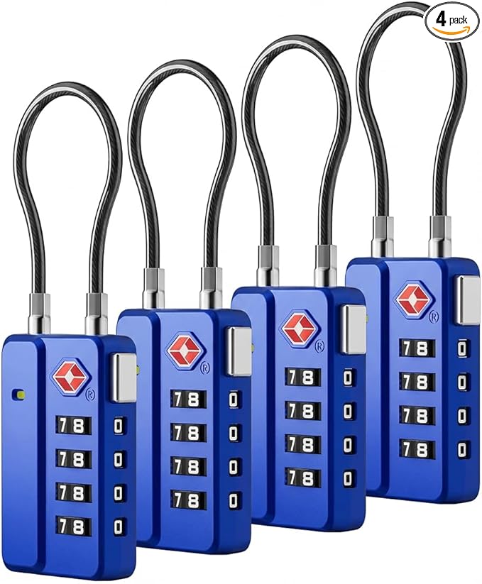 LUGGEX TSA Locks for Luggage, One-Button Reset TSA Approved Luggage Locks, Suitcase Locks, Ease of Use & Durable