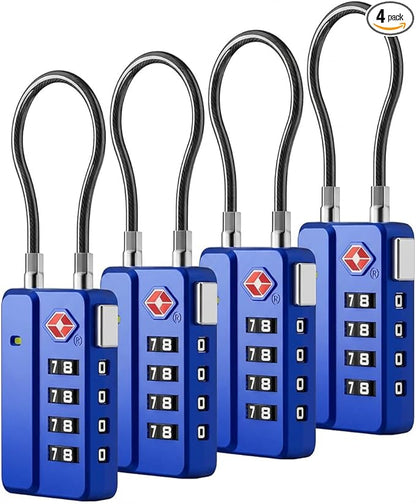 LUGGEX TSA Locks for Luggage, One-Button Reset TSA Approved Luggage Locks, Suitcase Locks, Ease of Use & Durable