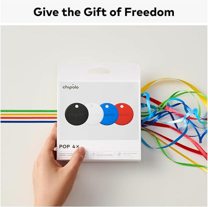 Chipolo POP Tracking Tag - Colorful, Compatible, Loud Bluetooth Tracker with Call Your Phone & Out of Range Alerts, Works with Apple Find My or Find Hub on Android - 4 Pack (Standard Mix)
