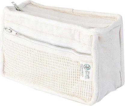 Simple Ecology Organic Cotton Canvas Padded Toiletry, Cosmetic, Travel Bag - Natural