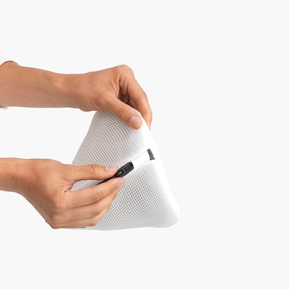 Brabantia Mesh Zip Up Laundry Bra Bag (White) for Washing Machine Delicates, Organizer Travel Bags