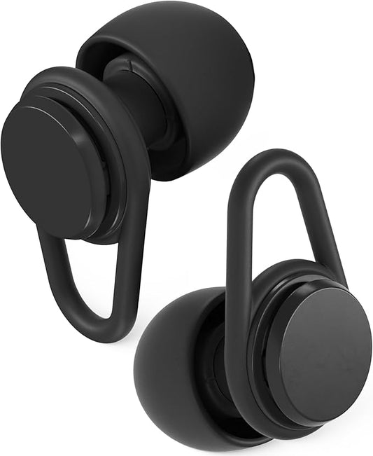 Hears Ear Plugs for Noise Protection - Patented Concert Earplugs, 20dB SNR Sound Reduction, Hypoallergenic Ear Plugs for Sleeping Noise Cancelling with 4 Ear Tip Sizes Included - Jet Black