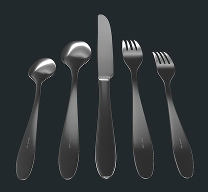 Matte Silverware Set, 18/10 Stainless Steel Satin Flatware, Modern Brushed Finish Cutlery, Dishwasher Safe & Durable, Built to Last (40-Piece, Razzoli)