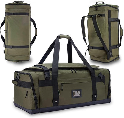 Large Duffle Bag for Travel - Men & Women, Foldable Gym Duffle Backpack, Heavy Duty Tactical Military Canvas Duffel Bags, Extra Big Carry On with Shoe Pockets, Waterproof (80L/103L)