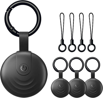 Air Tracker Tags (iOS Only) 4 Pack: Bluetooth Item Finder with Apple Find My APP, Item Locator for Keys Finder, Bags Wallets Anti-Loss, IP68 Waterproof Smart Tag (F20 Black)