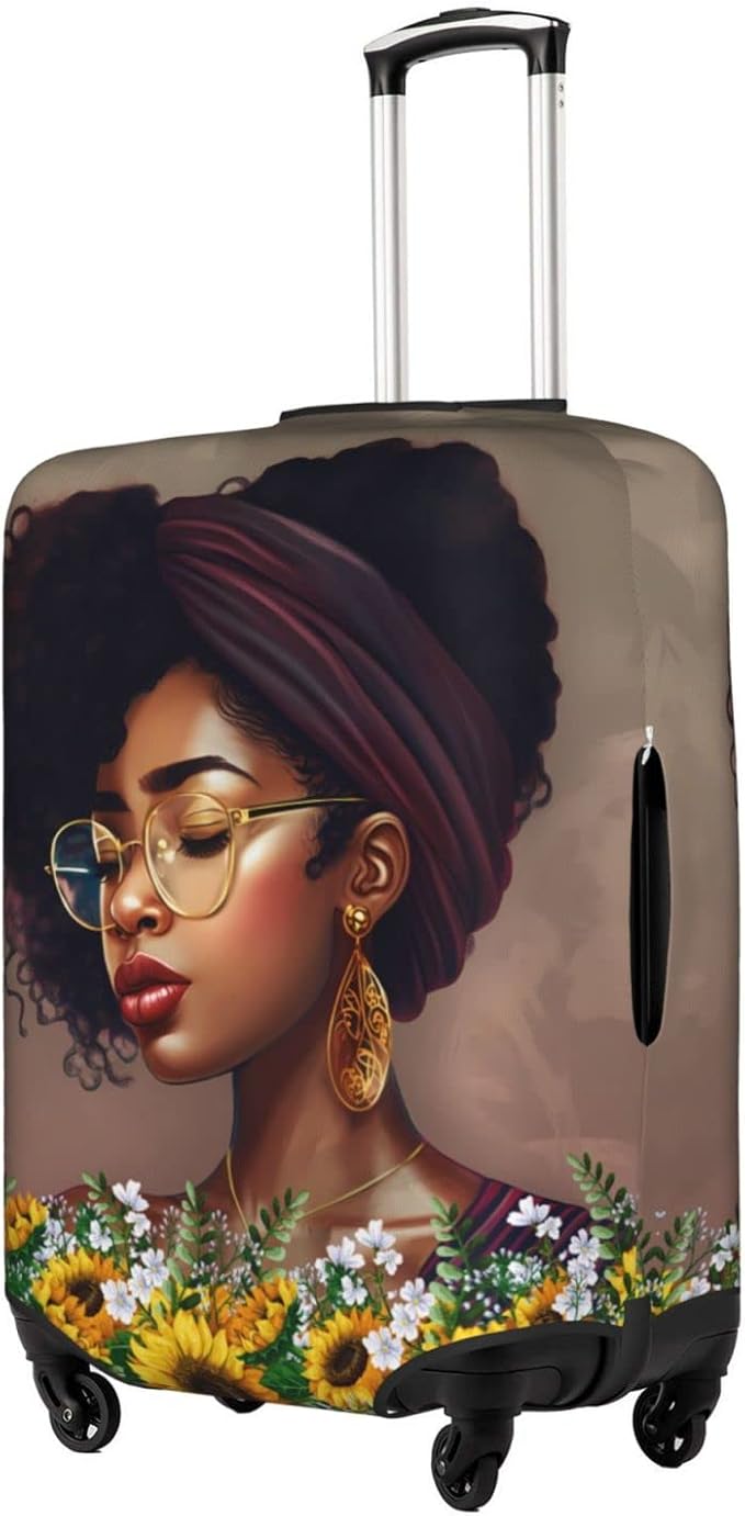Suitcase covers for luggage tsa approved luggage cover for Suitcase Washable Suitcase Protector Anti-scratch Suitcase cover X-Large African American Black Girl