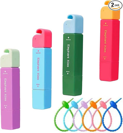 Elephant Kiss Stain Remover, 3-Second Stain Remover Pen for Clothes, Double Head Instant Stains Treater Sticks, 12ml Spot Cleaner With Lanyard Travel & Pocket-Sized (mix*4)