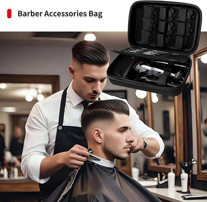 Hard Travel Case for Hair Clippers, Hair Cutting Barber Supplies Holder, Trimmer Organizer Storage Bag for Ufree/Hatteker/Oneisal/Wahl 5Star/Andis Men Razor Guard Grooming Kits (Bag Only) (Black)