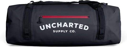 Uncharted Supply Co. The Vault Waterproof Duffel Bag - Airtight bag with Backpack Straps, Carry-On Size, Perfect for travel, boating, camping, recreation. (Black, 65L)