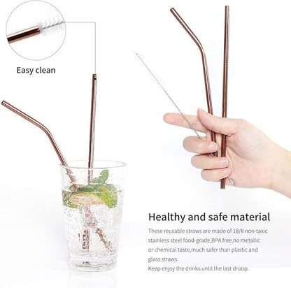 Portable Stainless Steel Flatware Set, Travel Camping Cutlery Set, Portable Utensil Travel Silverware Dinnerware Set with a Waterproof Case (Rose God)