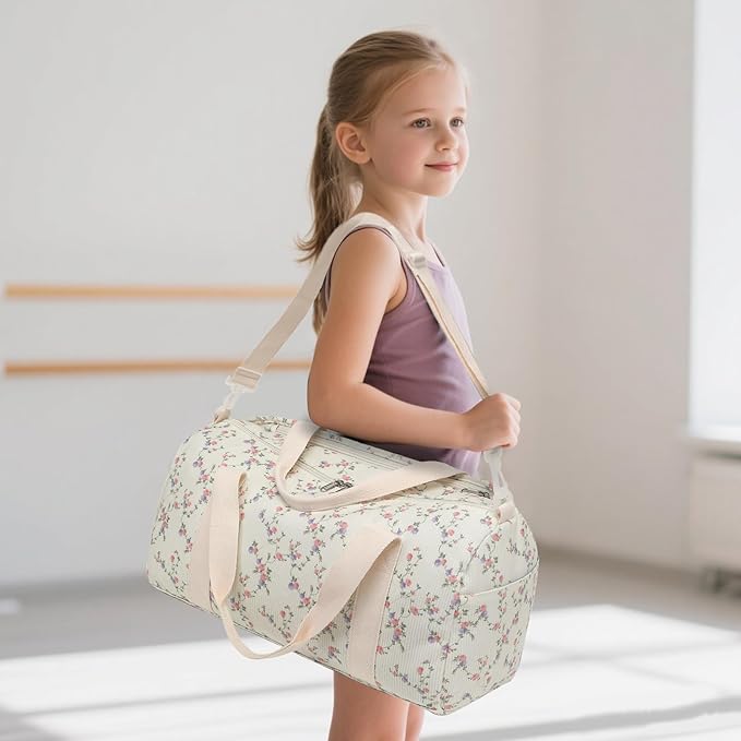 BLUBOON Duffle Bag Girls Kids Cute Gym Bag with Shoes Compartment & Wet Separation Waterproof Sports Overnight Travel Bag