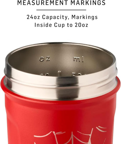 BlenderBottle Star Wars Sport Insulated Stainless Steel Shaker Bottle with Wire Whisk, 24-Ounce, Mandalorian Helmet – Protein Shakes & Hydration for Athletes & Fitness Enthusiasts, Easy Mixing, Keeps Drinks Cold, Lockable Lid