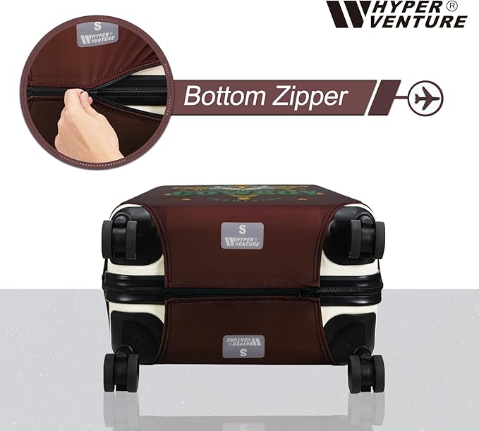 HYPER VENTURE Washable Luggage Cover - Fashion Suitcase Protector Fits 31-32 Inch Luggage (Eagle Glory, XL)